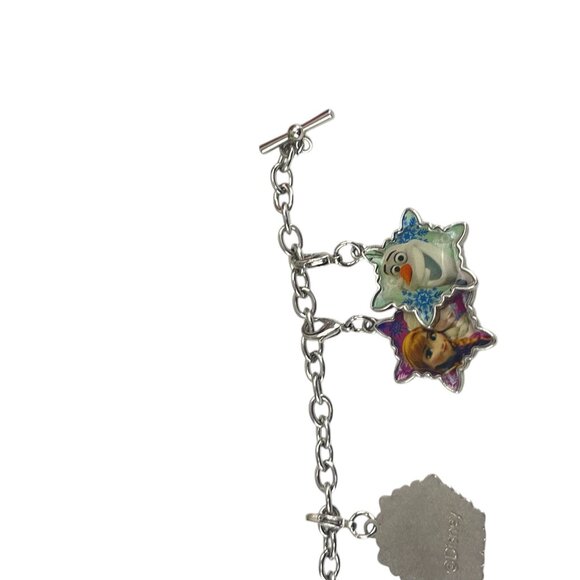 Disney Frozen Silver Charm Bracelet With Anna Elsa & Olaf Star Charms - Picture 3 of 8